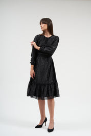 Bella Robe à Volants - Noir
