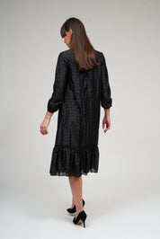 Bella Robe à Volants - Noir