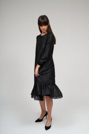 Bella Robe à Volants - Noir