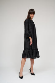 Bella Robe à Volants - Noir