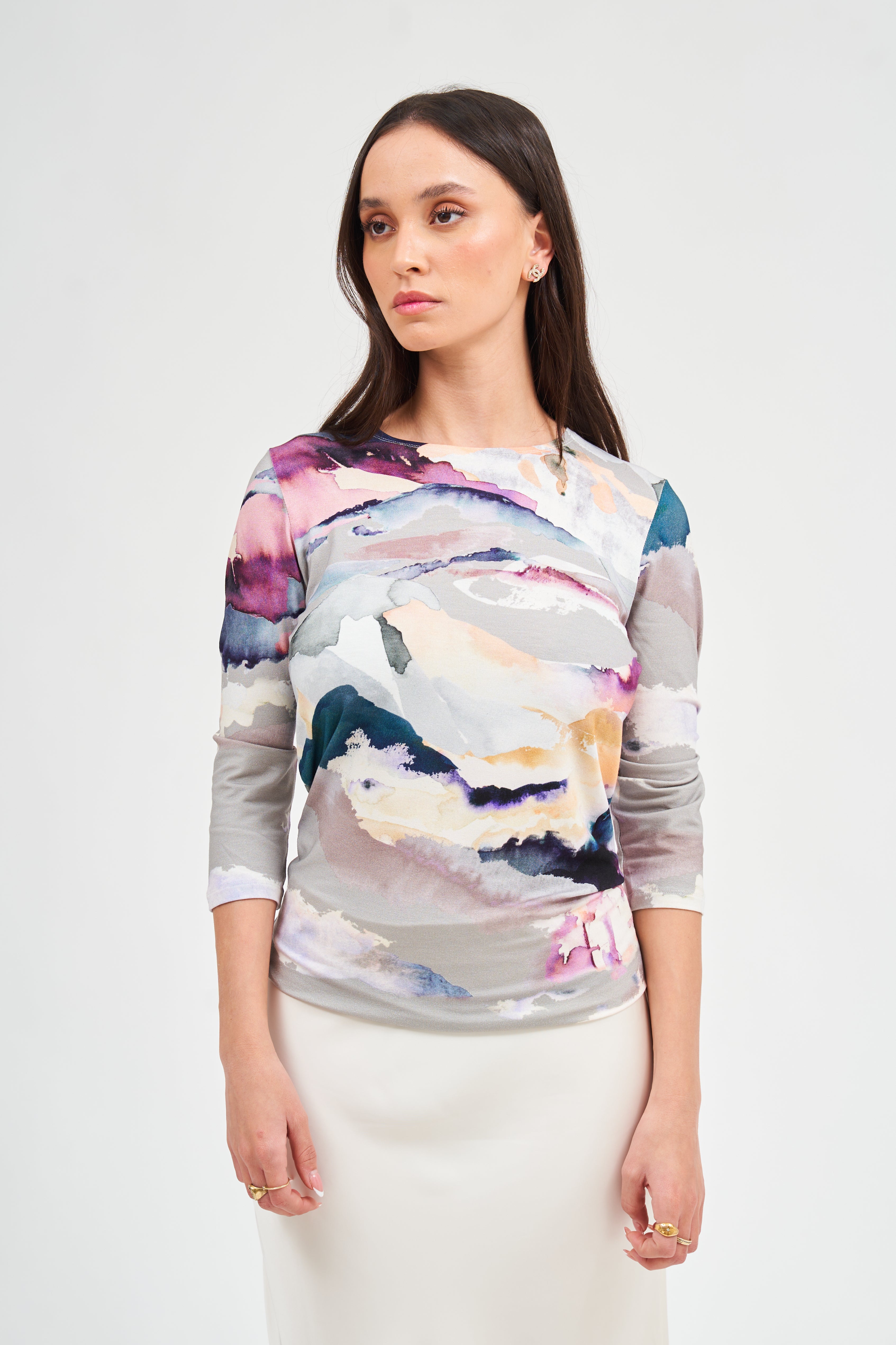 Basic Top - Aquarelle grise