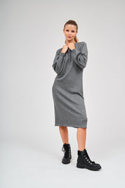Puff Sleeve Dress - Gris chiné