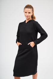 Pull Over Robe Sweat à Capuche - Noir