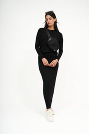 New Jupe Crayon Maxi : Noir