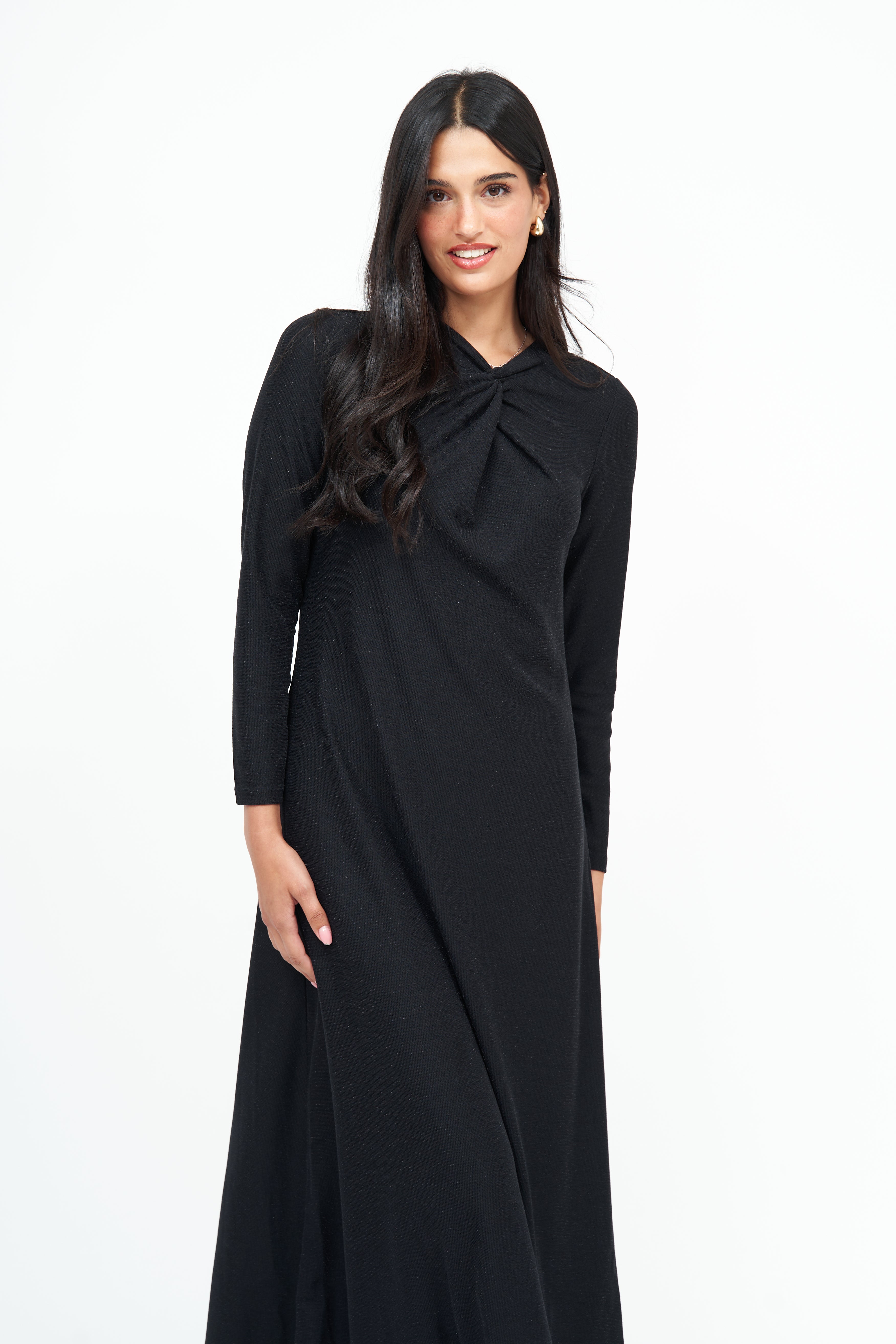 Maxi Twist Shimmer Dress : Noir