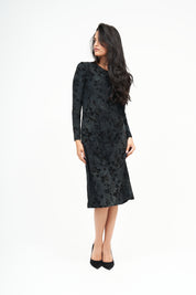 Loose Basic Floral Velvet : Noir/Gris