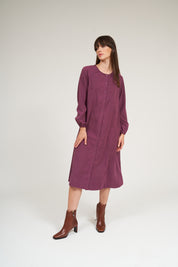Olivia Robe boutonnée à manches raglan - Sangria