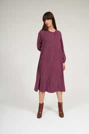 Olivia Robe boutonnée à manches raglan - Sangria