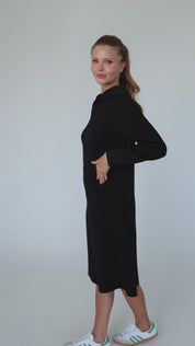 Pull Over Robe Sweat à Capuche - Noir