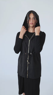 NW Sweat à capuche sans manches : Noir