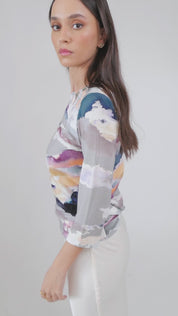 Basic Top - Aquarelle grise