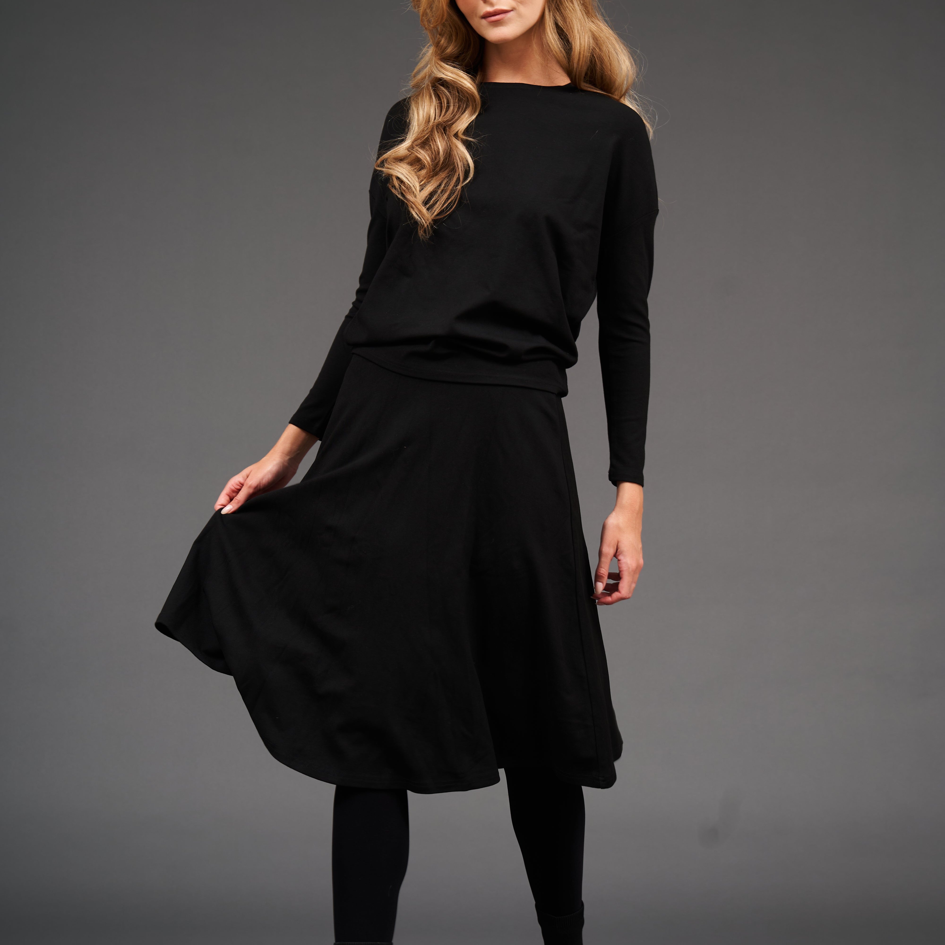 Daniella Faye Dalia Skirts — Modest Black Dalia Skirt