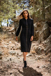 Hoodie Dress Long- Black