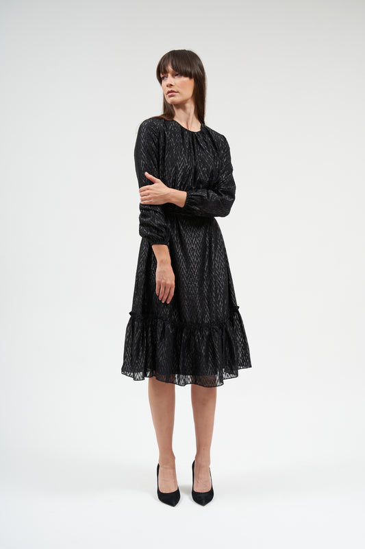 Bella Ruffle Dress- Black