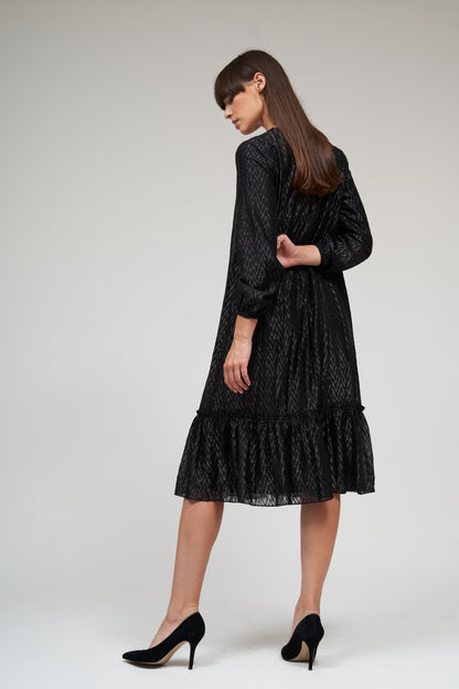 Bella Ruffle Dress- Black