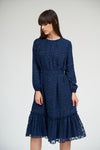 Bella Ruffle Dress- Navy