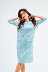 Modest Talavera Teal Square Dress – Women's Fashion