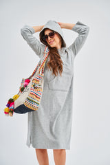 Modest PLC Grey Terry Pullover Dress – Women's Fashion
