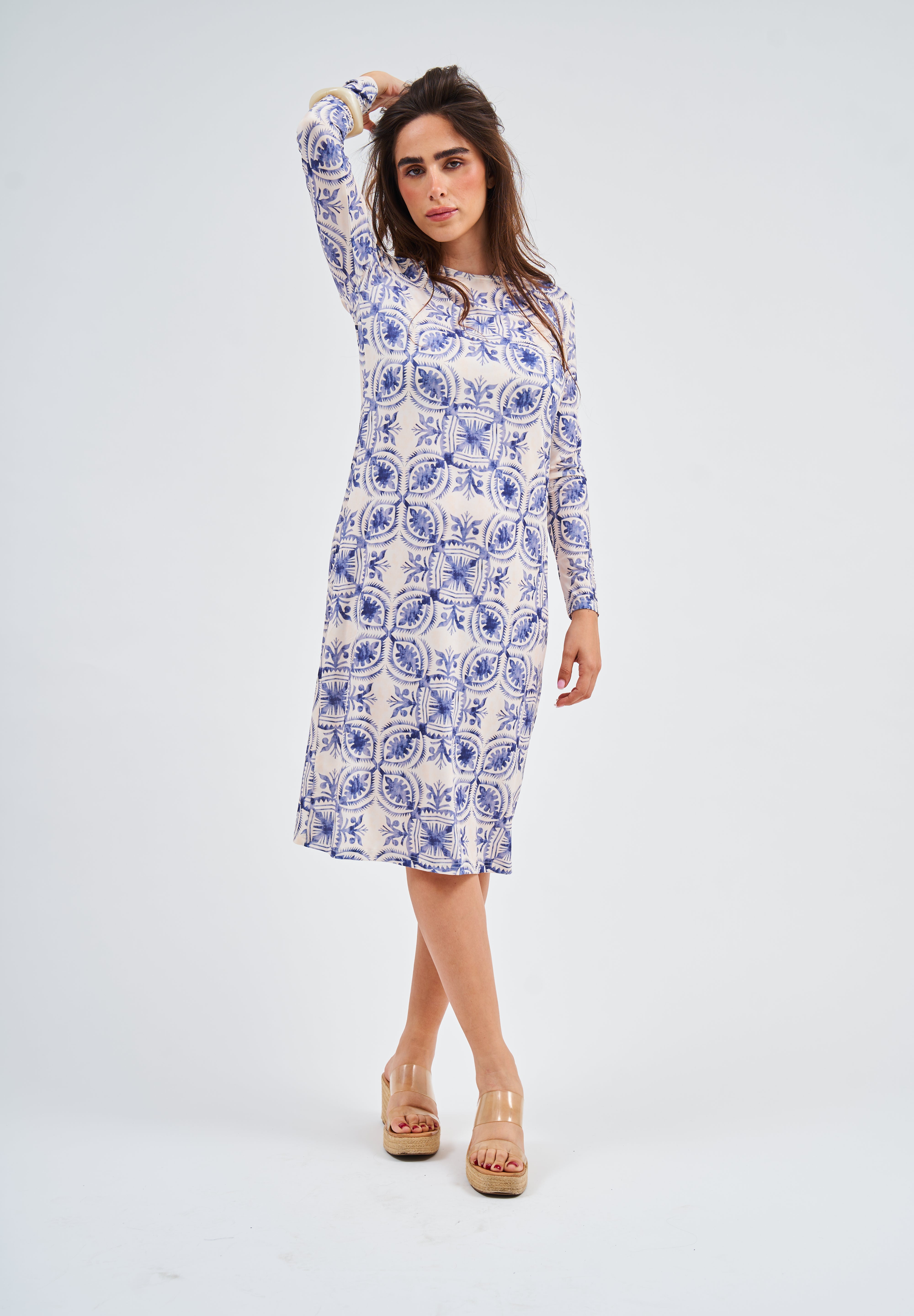 Loose Basic Dress - Blue Lapis  (Includes Complimentary Wrap)