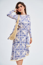 Loose Basic Dress - Blue Lapis  (Includes Complimentary Wrap)