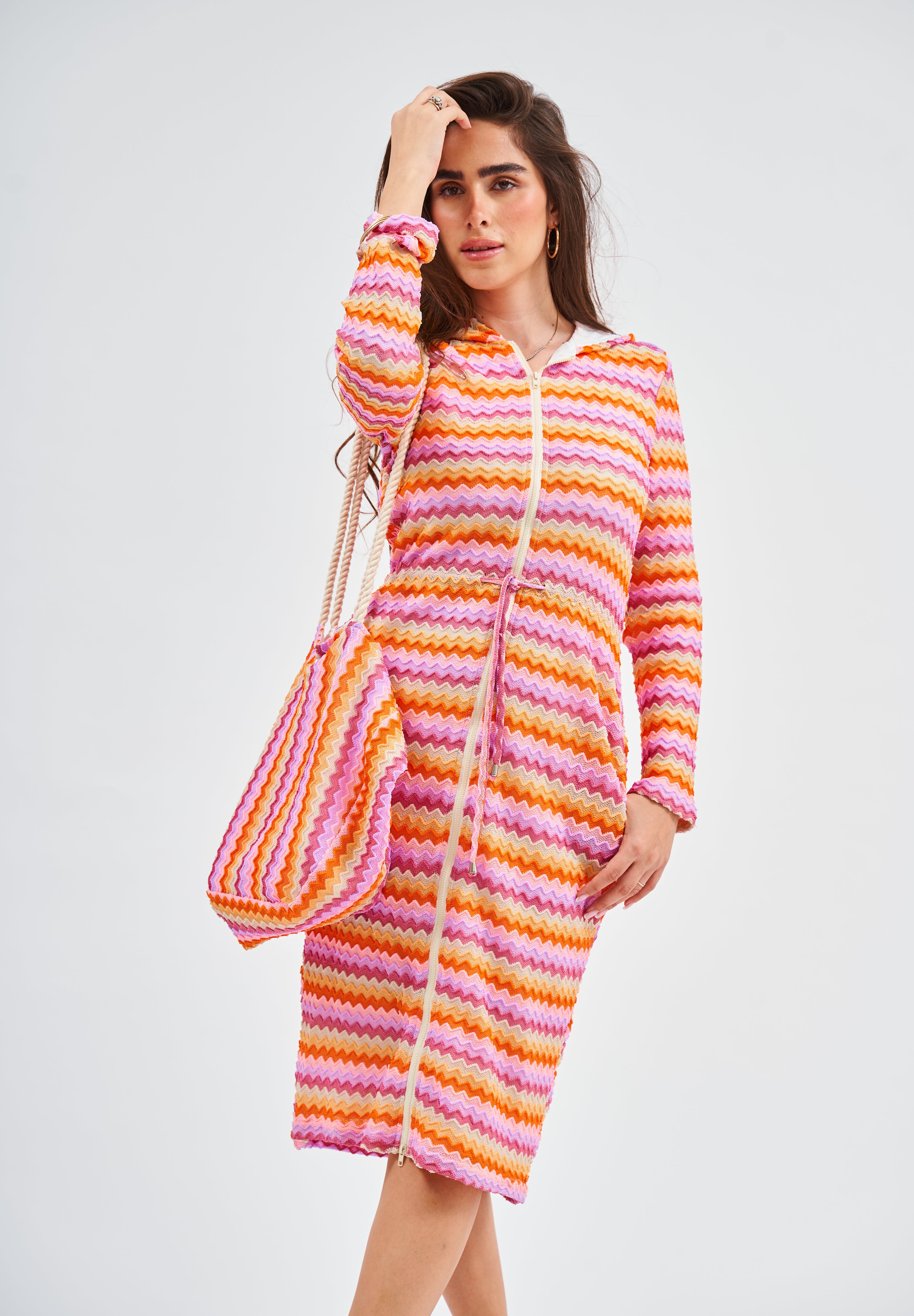 Modest Sunset Chevron Robe – Women's Fashion