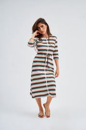 Modest Ocean Green Chevron Lia Dress – Women's Fashion