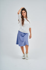 Modest Light Denim Wash Dalia Midi Skirt – Women's Fashion