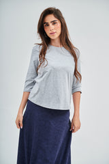 Modest Heather Grey Tee – Women's Casual Top