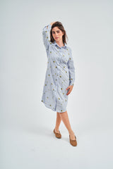Modest Blue Seersucker Shirt Dress – Women's Fashion