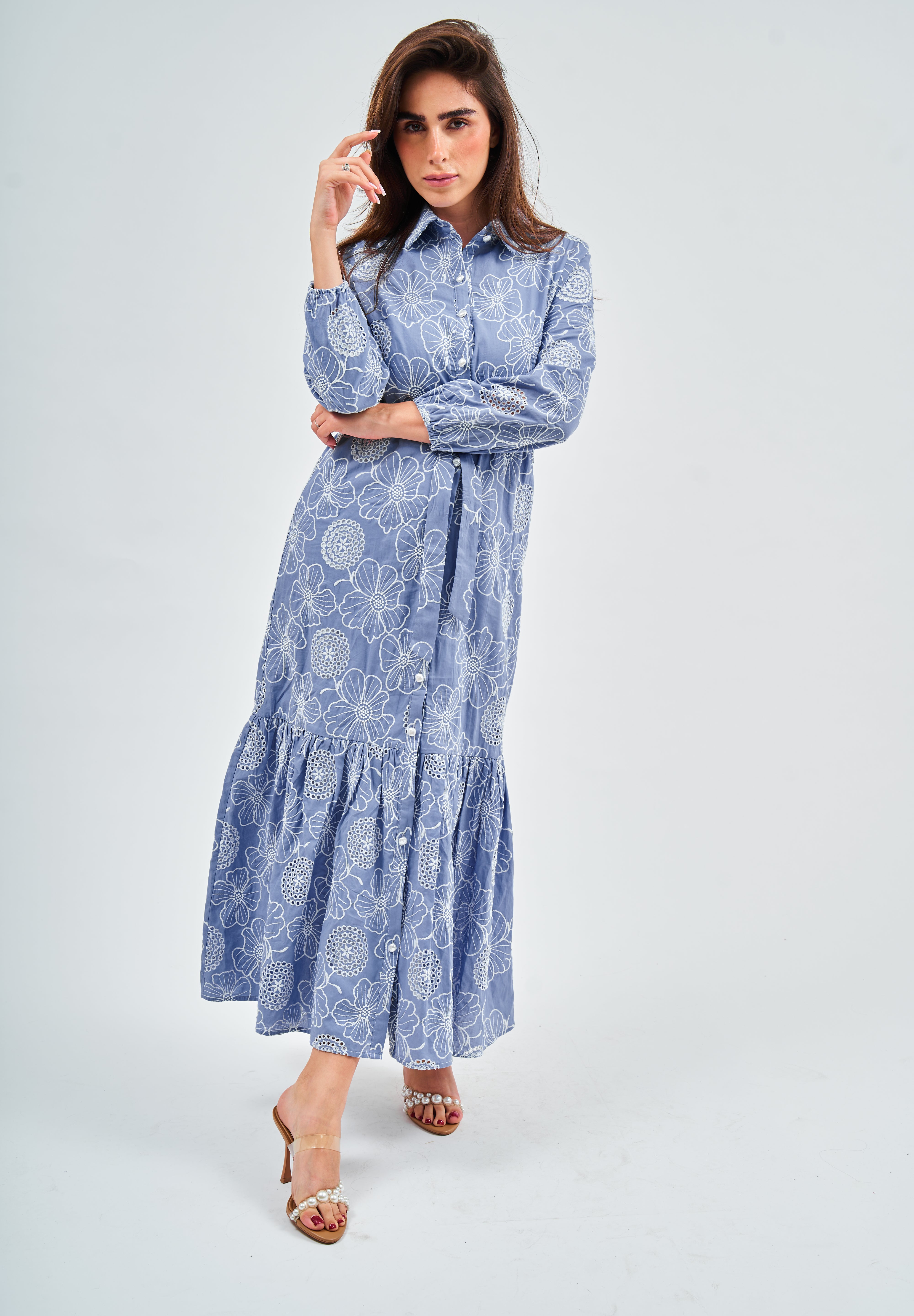 Modest Vintage Blooms Cotton Maxi Dress – Women's Fashion