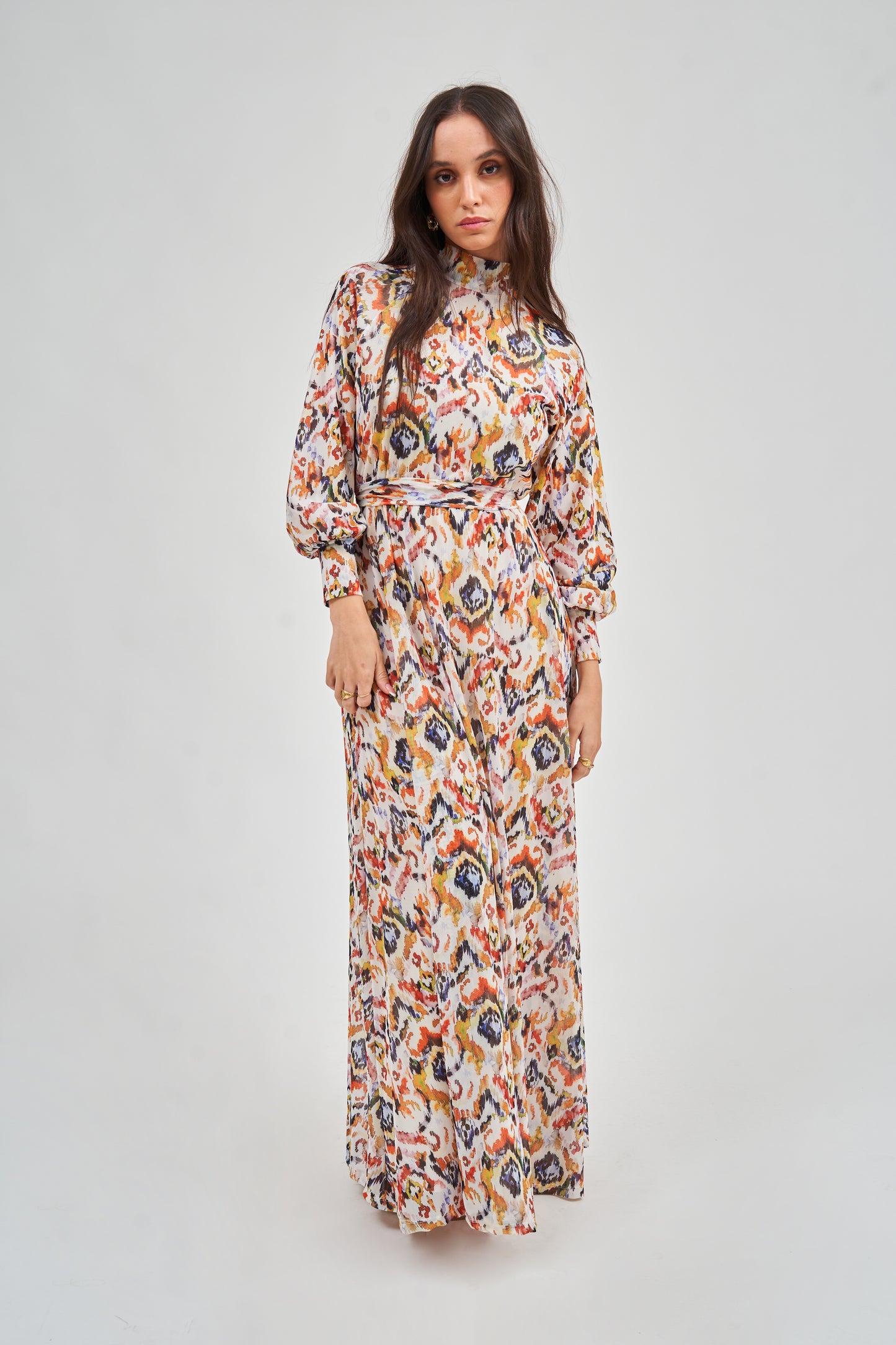 Multicolor Raglan Maxi Dress