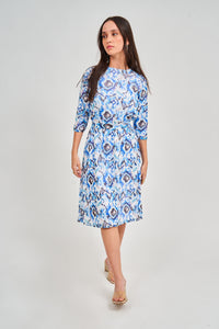 Swing Dress - Blue and White