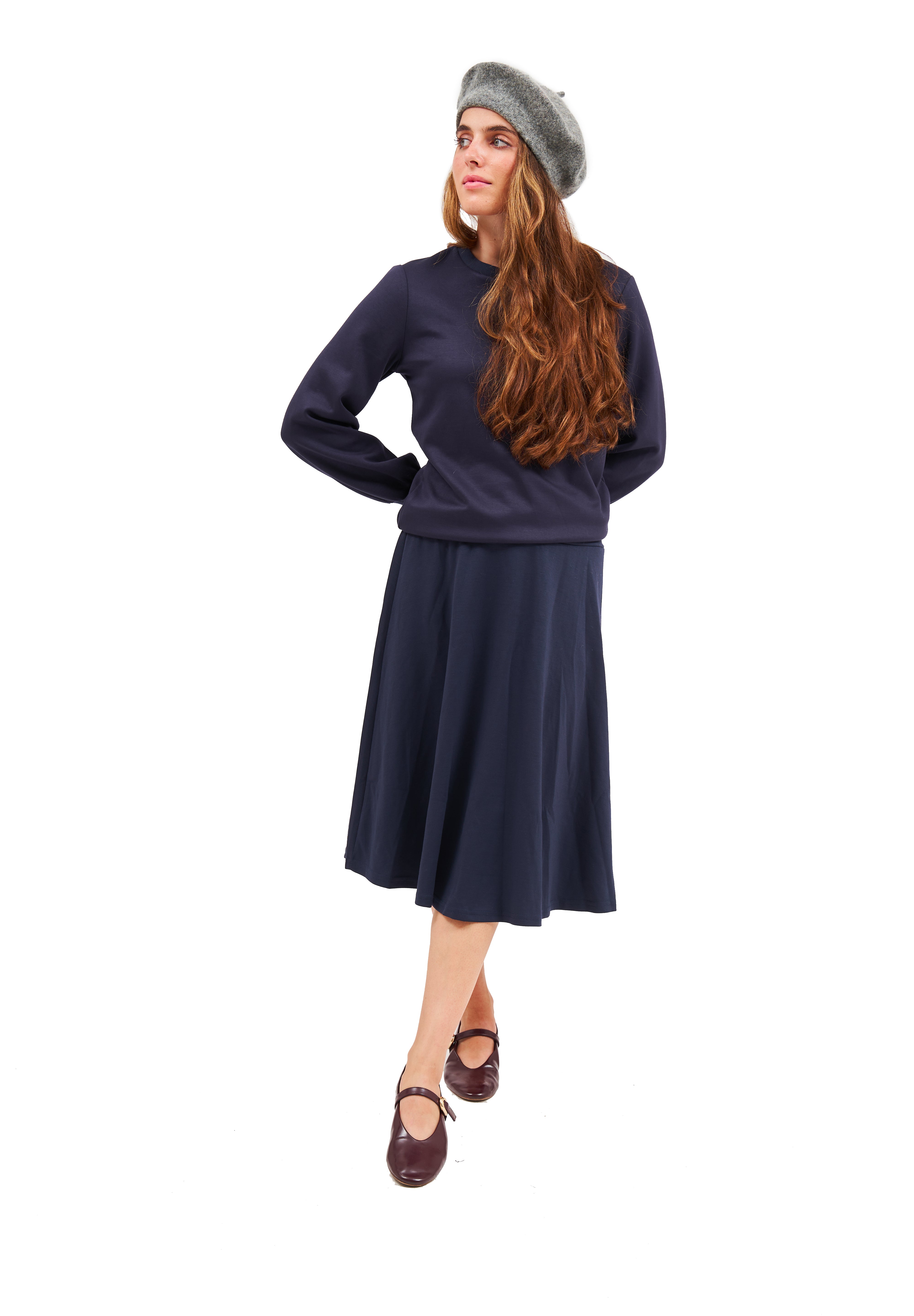 Modest Navy Shishi Skirt – Women's Fashion
