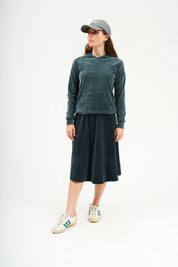 Modest Jewel Teal Velvet Riva Hooded Top – Women's Fashion