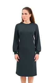 Modest Jade Puff Sleeve Dress – Women's Fashion