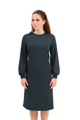 Modest Jade Puff Sleeve Dress – Women's Fashion