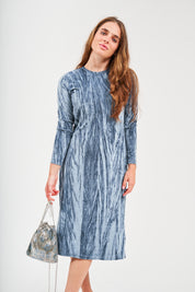 Modest Velvet Grey Loose Basic Dress – Women's Fashion