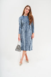 Modest Velvet Grey Loose Basic Dress – Women's Fashion