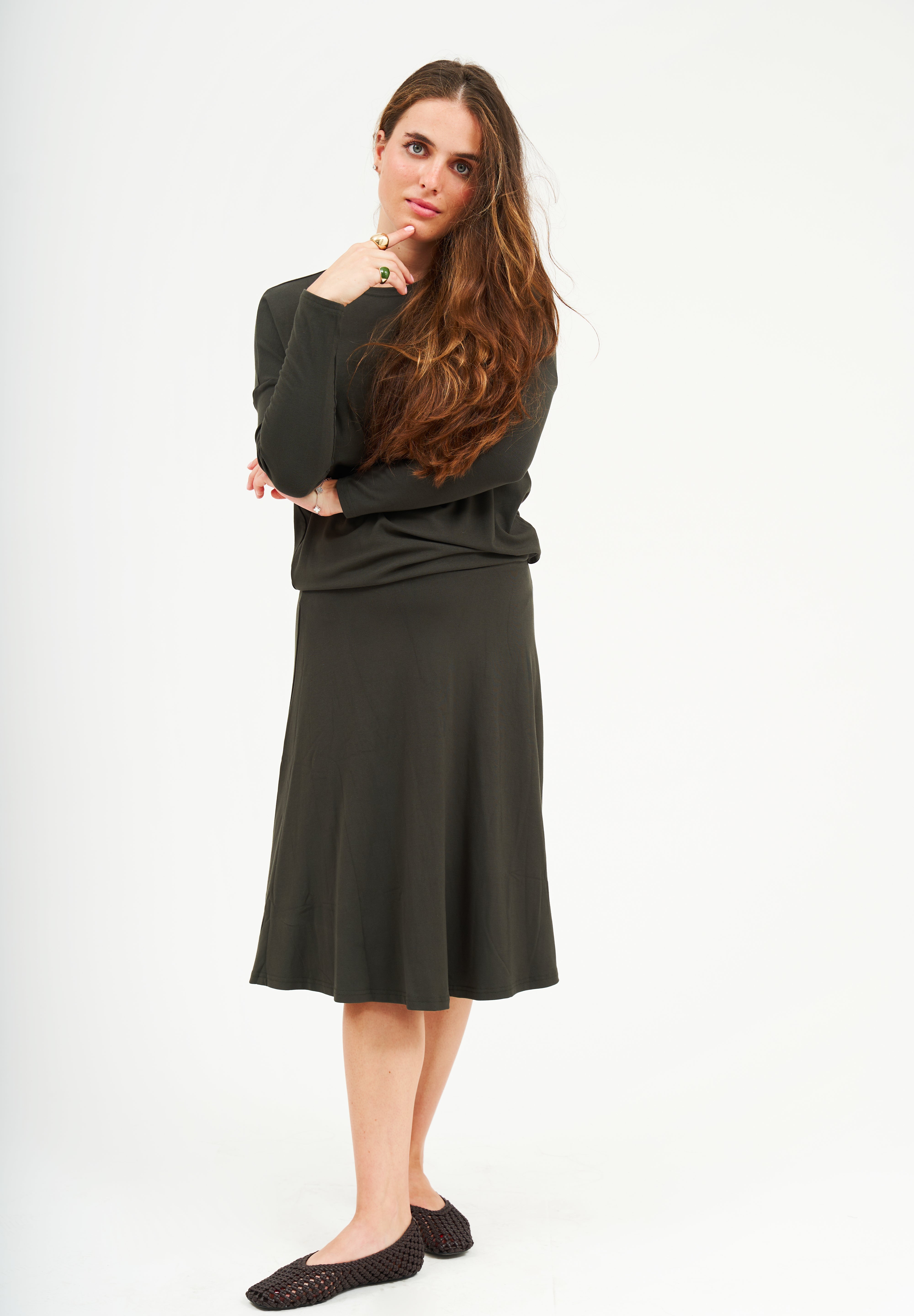 Modest Hunter Green Dalia Skirt – Women's Fashion