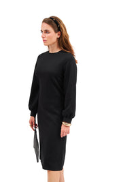 Modest Black Puff Sleeve Dress – Women's Fashion