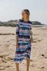 Swing Dress - Rayures bleues et violettes