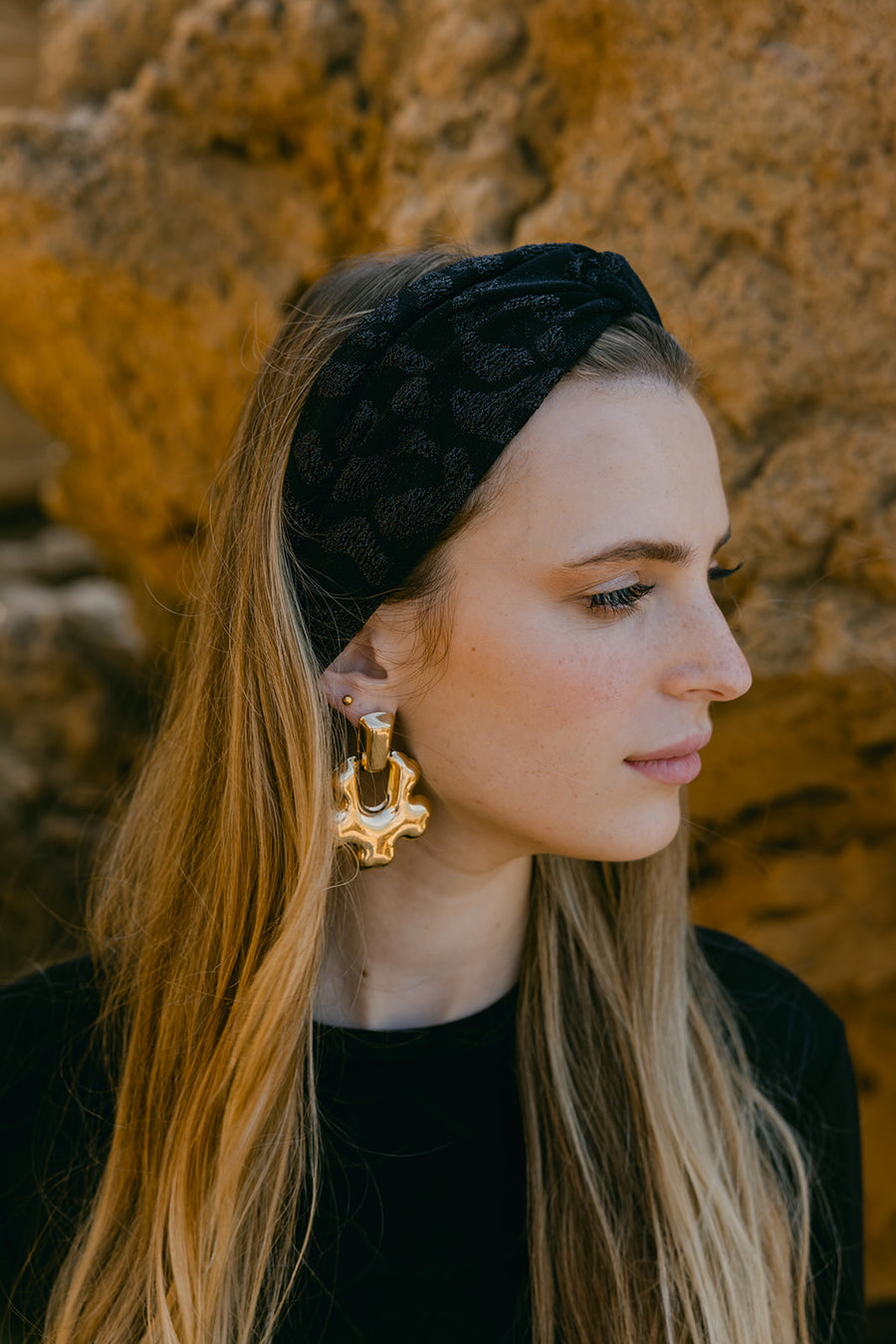 Black Cheetah Headband