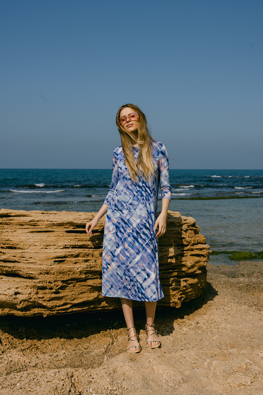 Swing Dress - Blue Tie Dye