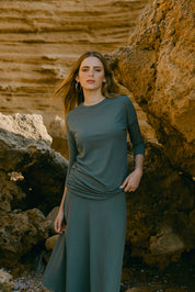 Side Gathered Top - Green