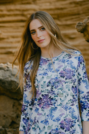 Triangle Back Top - Purple Floral