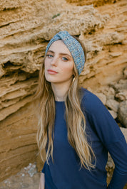 Blue Tweed Headband