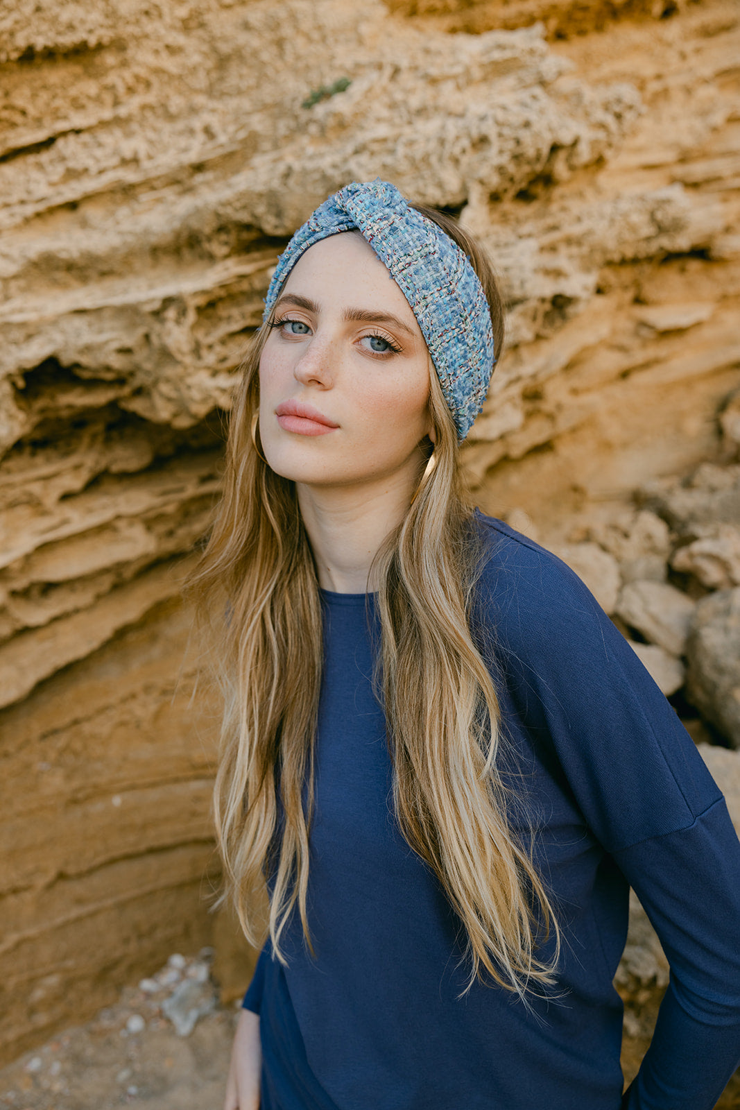 Blue Tweed Headband - WN