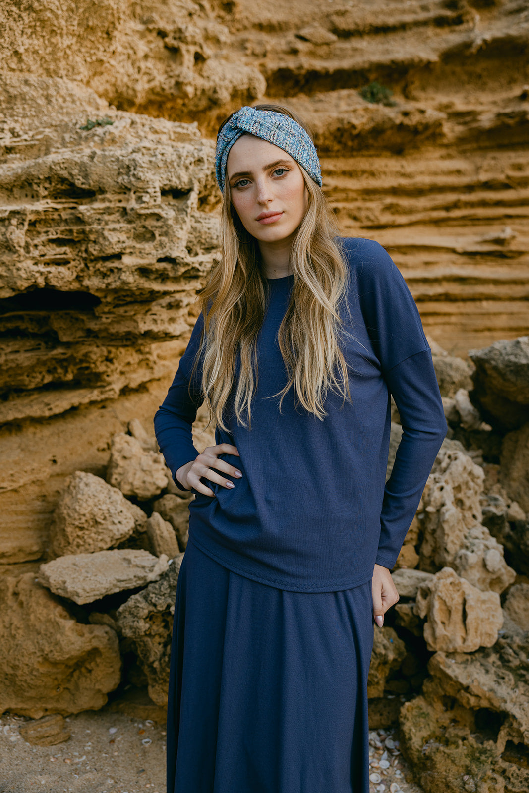 Blue Tweed Headband - WN