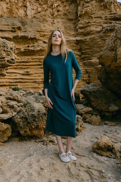 Swing Dress - Solid Peacock