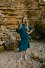 Vestido Swing - Pavo Real Sólido